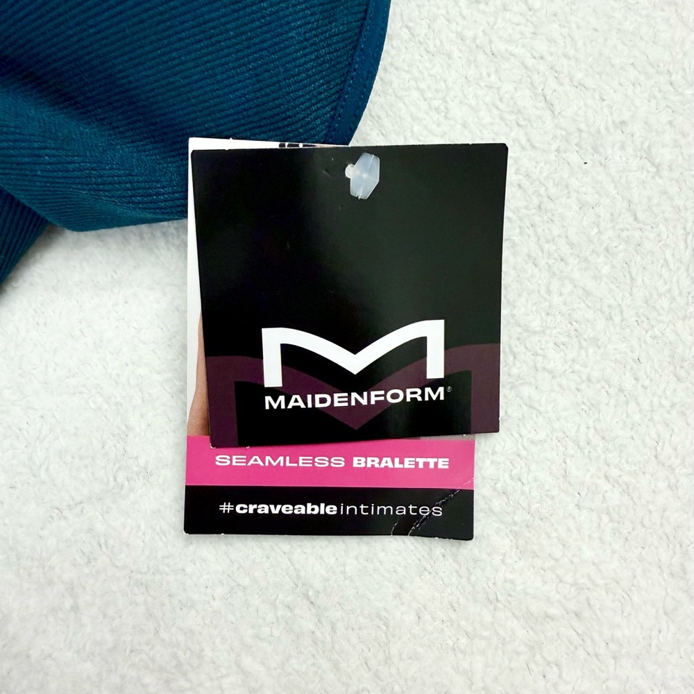 Maidenform Wireless Stretch Rib Seamless Bralette - Teal Size LG - Picture 5 of 7